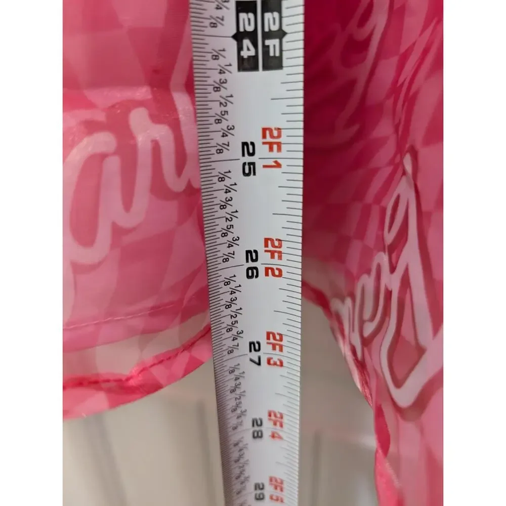 Girls Pink Barbie Dress With Puff Sleeves Halloween Costume Party Size XL(14)